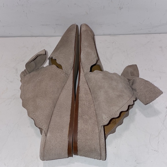 NEW Anthro KLUB NICO Daisy Suede mule wedge Beige Cream, sz 10 - Picture 7 of 10